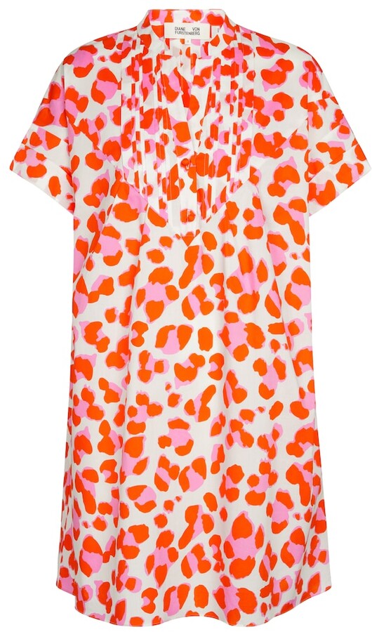 Diane von Furstenberg Fiona leopard-print cotton poplin minidress ...