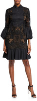 Thumbnail for your product : Marchesa Laser-Cut Lace Shirtdress