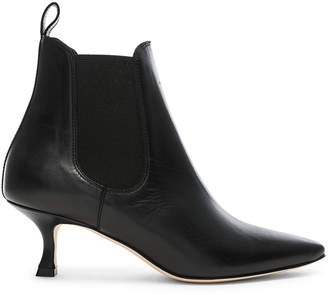 Manolo Blahnik Leather Chelsa 50 Boots in Black | FWRD