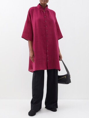 eskandar Stand-collar Linen Tunic Shirt