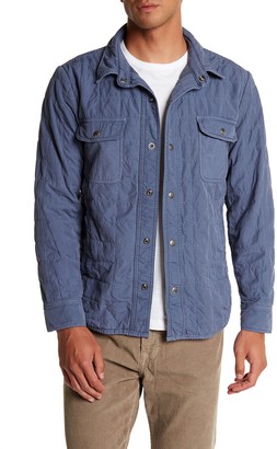 Save Khaki Quilted Fleece Button Down Jacket