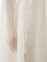 Thumbnail for your product : Carine Gilson Lace-trimmed Silk Georgette Cape - Ivory