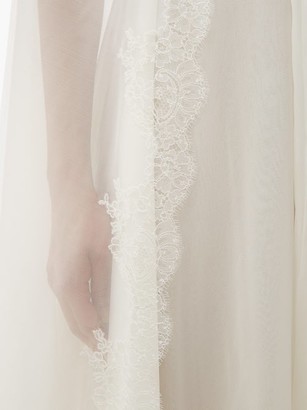 Carine Gilson Lace-trimmed Silk Georgette Cape - Ivory