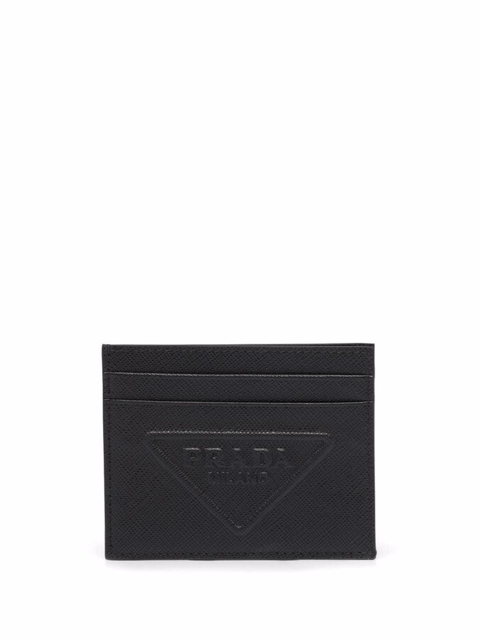 Prada Saffiano leather card holder - ShopStyle Wallets