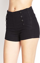 Thumbnail for your product : Forever 21 High-Waisted Matelot Denim Shorts