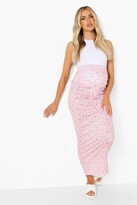 Thumbnail for your product : boohoo Maternity Over The Bump Ditsy Maxi Skirt