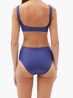 JADE SWIM Bound High-rise Ribbed Bikini Briefs - Dark Blue