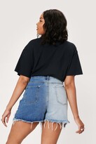 Thumbnail for your product : Nasty Gal Womens Plus Size Two Tone Extreme Ripped Shorts - Blue - 16
