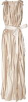 Thumbnail for your product : Lanvin Belted silk-satin gown