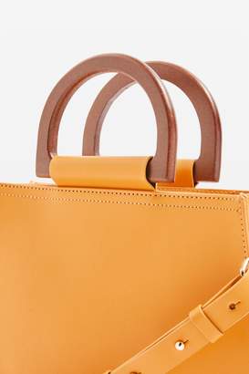 Trilly wood handle tote bag