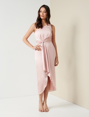 Haidee One-Shoulder Midi Dress - Blush 