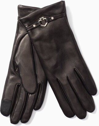 Kate Spade Cut Out Spade Leather Gloves - ShopStyle