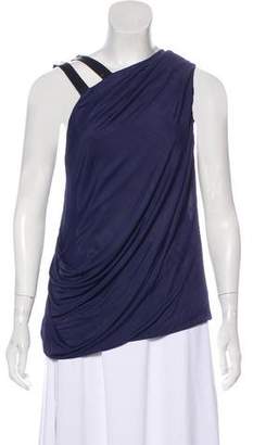 Yigal Azrouel Leather-Trimmed Sleeveless Top
