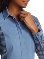 Thumbnail for your product : Akris Sheer-Sleeve Chambray Shirt