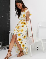 Thumbnail for your product : Influence Influence frill maxi dress in sunflower print