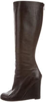 Thumbnail for your product : Christian Louboutin Leather Wedge Knee-High Boots