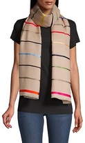 Thumbnail for your product : Janavi Colorful Horizon Striped Cashmere Scarf