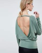 Thumbnail for your product : ASOS Design Batwing Top with Open Back in Slinky