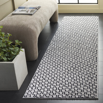 Latitude Run Slate Performance Geometric Rug
