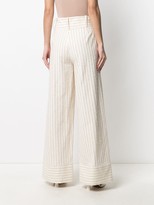 Thumbnail for your product : FEDERICA TOSI High-Waisted Textured Stripe Trousers