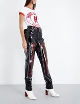 Thumbnail for your product : Hood by Air Faux-patent high-rise straight jeans