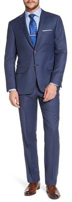Hickey Freeman Classic B Fit Check Wool Suit