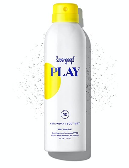 Supergoop! PLAY Antioxidant-Infused Body Mist w/Vitamin C, 6 fl oz - SPF 50 PA++++ Reef-Safe, Broad Spectrum Sunscreen - Body Spray for Sensitive Skin - Clean Ingredients - Great for Active Days