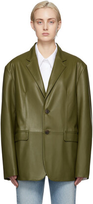 olive faux leather jacket