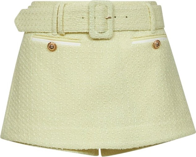 Self-Portrait Belted Boucle Skort