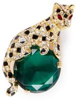 Thumbnail for your product : Kenneth Jay Lane Glass crystal leopard brooch