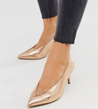 metallic gold court shoes