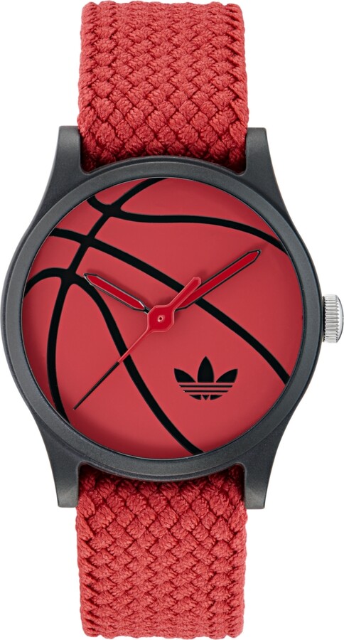 adidas Unisex Analog Red Nylon Watch, 39mm