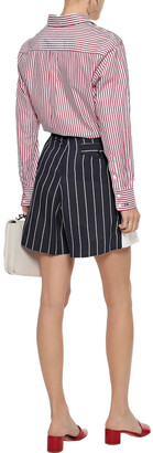 Tome Canvas-paneled Striped Crepe Shorts