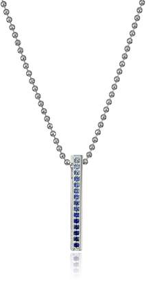 Alex Woo Little Elements Sterling Silver Bar with Swarovski Genuine Sapphires Pendant Necklaces