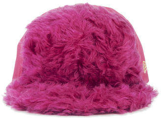 House of Holland New Era Women's Stiff Front Fur Cap Pink
