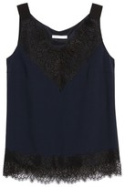 Thumbnail for your product : BOSS Women's Iminka Top Lace Trim Crepe Shell