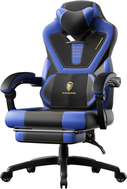 Goosea Big and Tall Gaming Chair with Footrest & Massage - Heavy Duty Ergonomic Computer Chair for Adults