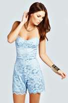 Thumbnail for your product : boohoo Paige All Over Lace Strappy Playsuit