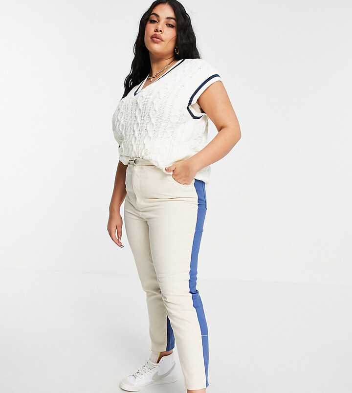 plus size white jeans uk