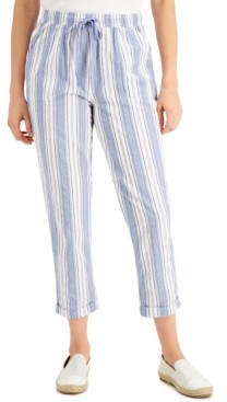 Karen Scott Petite Striped Cuffed Capri Pants, Created for Macy's -  ShopStyle