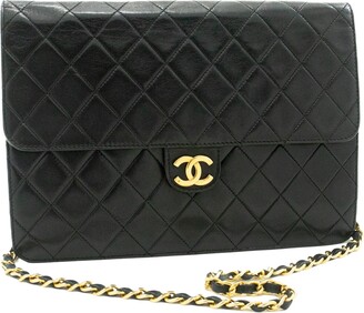 Chanel Vintage Round CC Chain Crossbody Bag Quilted Lambskin Small