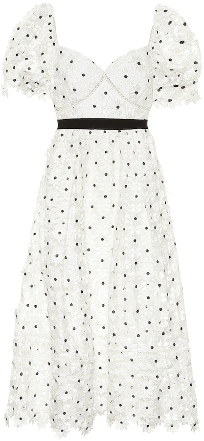 guipure lace midi dress