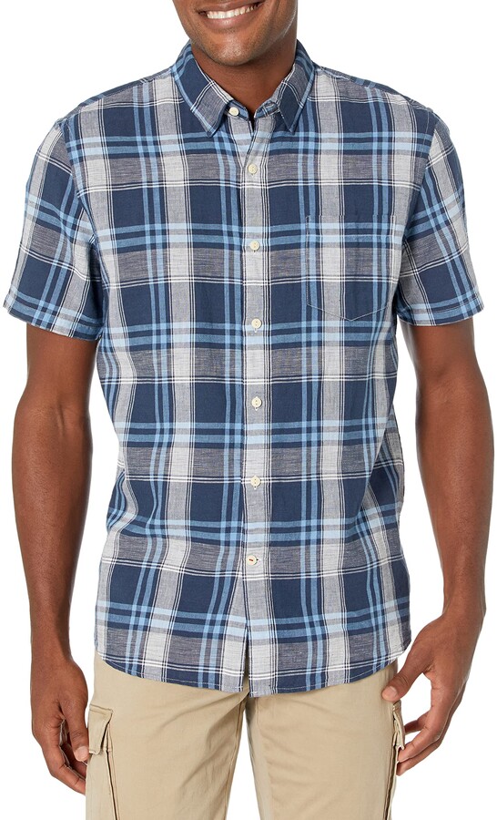 Brand Goodthreads Mens Standard-Fit Short-Sleeve Solid Poplin Shirt 