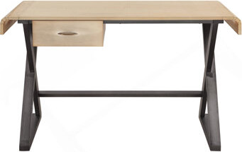 Inbox Zero Danton Gold Aluminum Rectangular Writing Desk