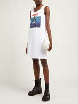 Thumbnail for your product : Calvin Klein Jaws-print Ribbed Cotton-jersey Dress - Womens - White Multi