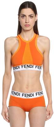 Fendi Logo Band Stretch Sports Bra