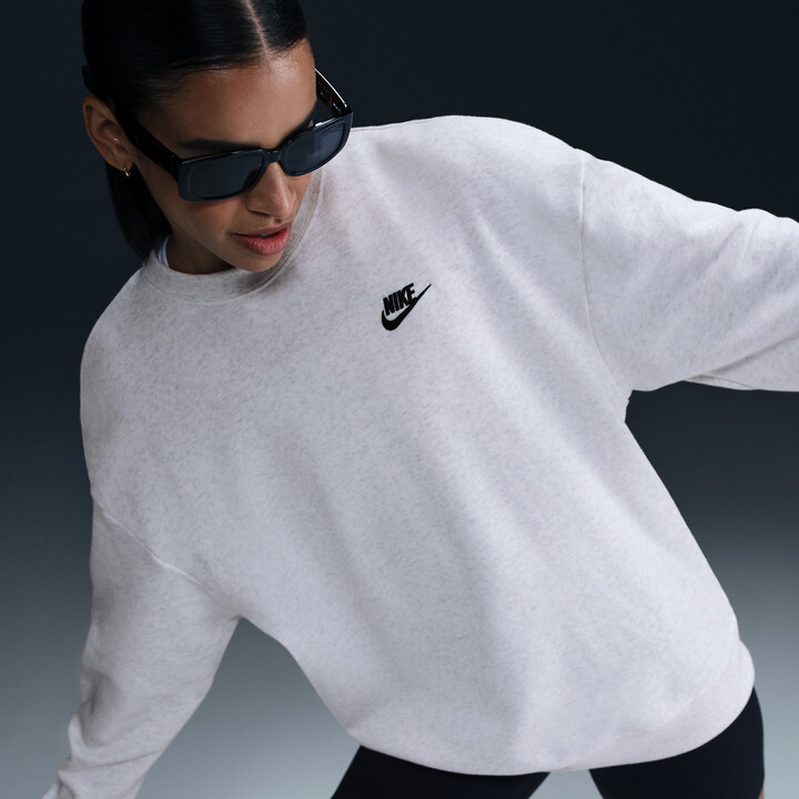 Nike Women's Sportswear Club Fleece Loose Crew-Neck Sweatshirt in Brown | HV2326-051