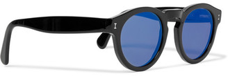Illesteva Leonard D-Frame Acetate Mirrored Sunglasses