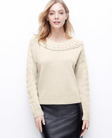 Thumbnail for your product : Ann Taylor Cable Trim Sweater