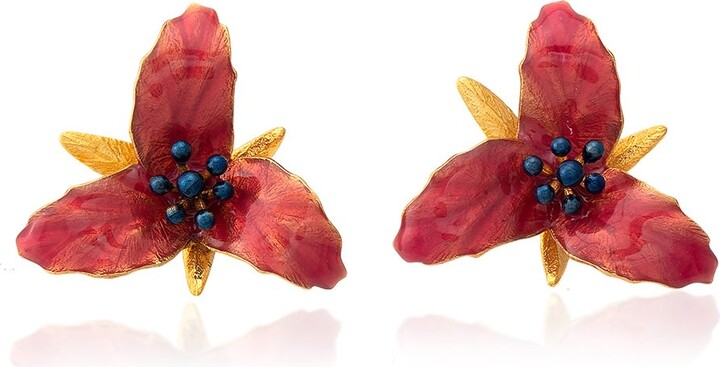 Milou Jewelry Sugar Pink Lily Flower Earrings